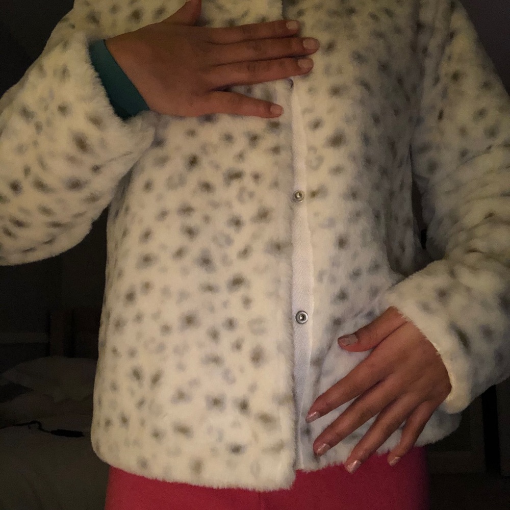 Fur fit print jacket